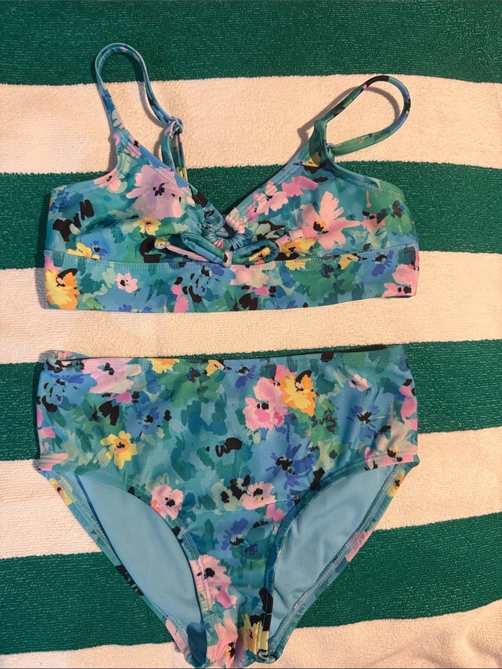 Girl's Floral High-Waist Bikini
